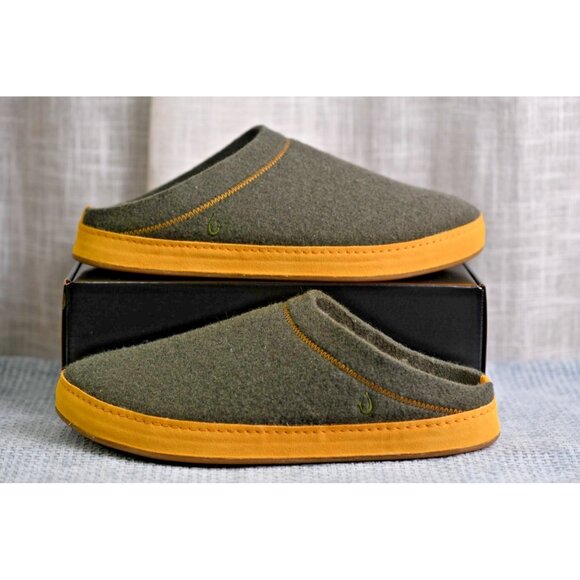 New! Size: 13 Men | Olukai Men’s Hamani Hulu Slip-On | Dusty Olive/Mustard main image 11